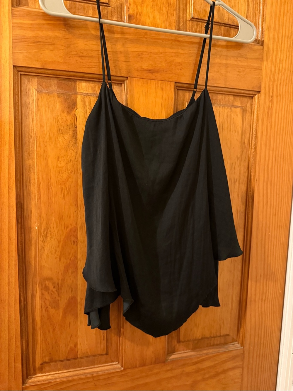Anthropologie Black Silk-Look Spaghetti Strap Camisole